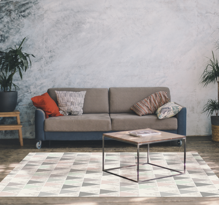 Triangular Shape geometric vinyl rug - TenStickers