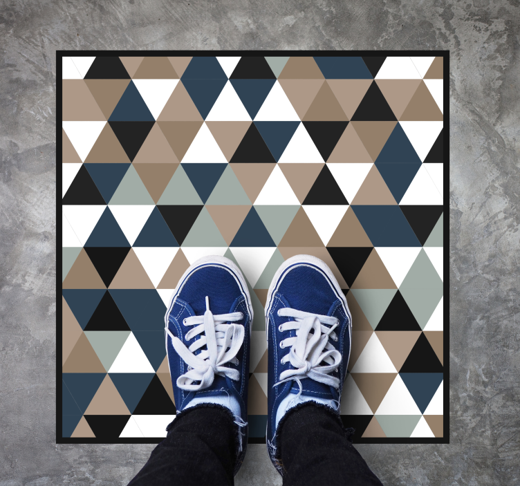 Triangular Tones geometric vinyl rug - TenStickers