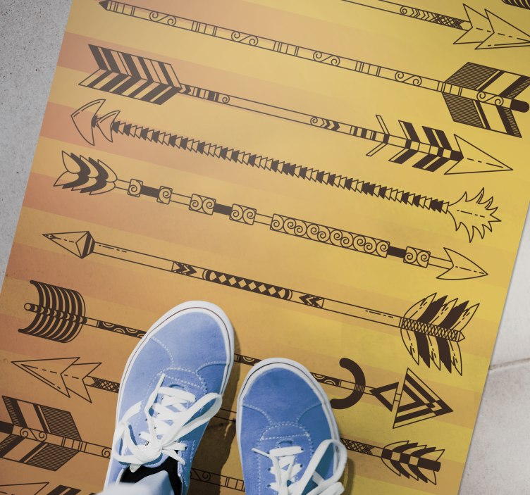 TRIBAL ARROW PATTERN ethnic vinyl rug - TenStickers
