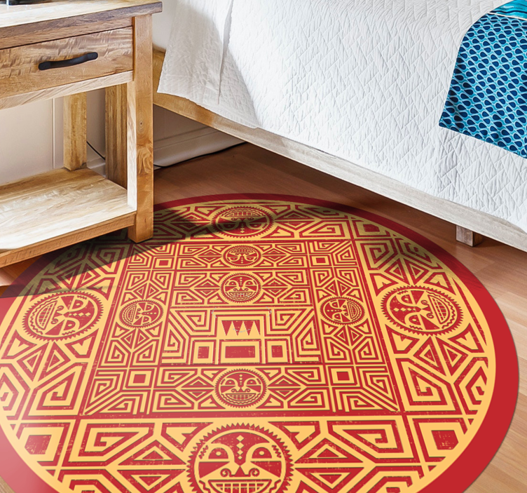 Tribal Circle mandala vinyl rug - TenStickers