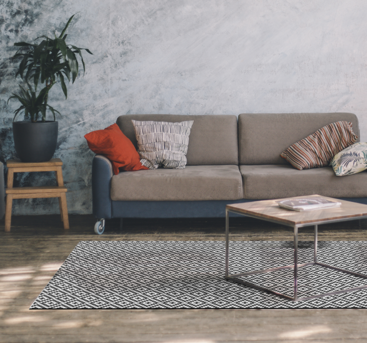 Tribal square geometric ethnic vinyl rug - TenStickers