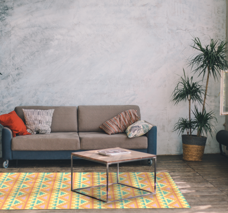 Tribal Patterned Decor geometric vinyl rug - TenStickers