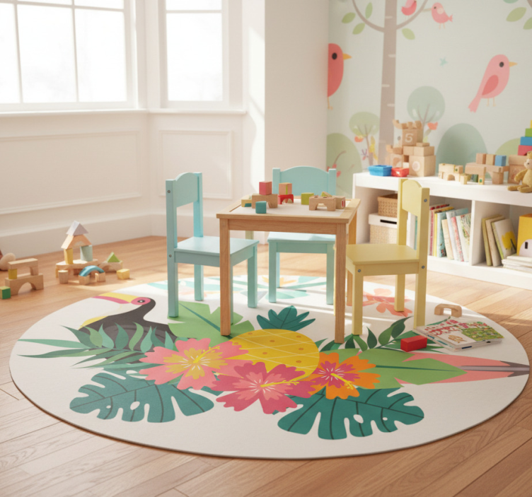 Tropical bird design animal vinyl rug - TenStickers