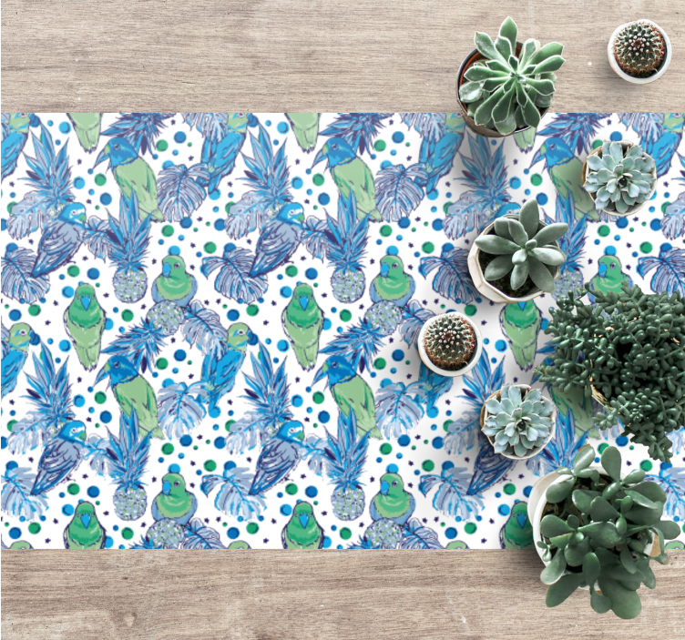 Tropical Bird Pattern kitchen vinyl rug - TenStickers