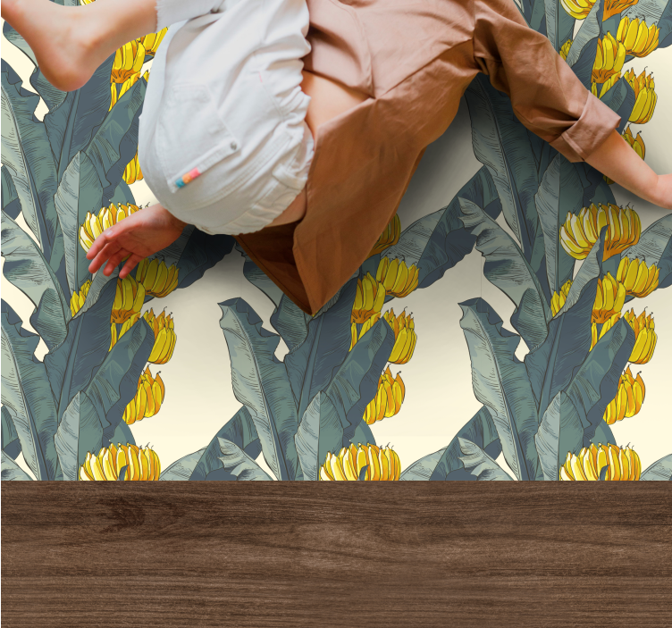 Tropical Flower Composition floral vinyl rug - TenStickers