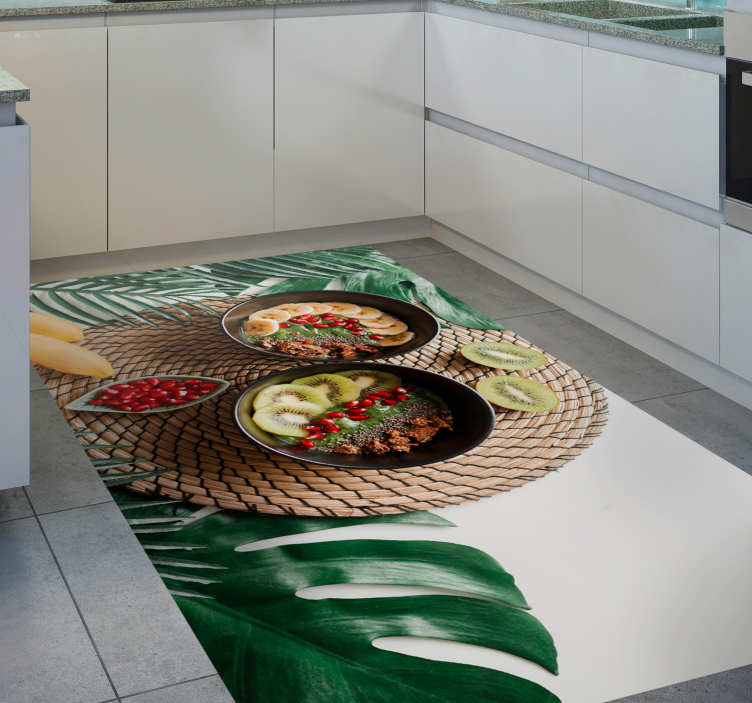 Tropical fruit bowls kitchen vinyl rug - TenStickers