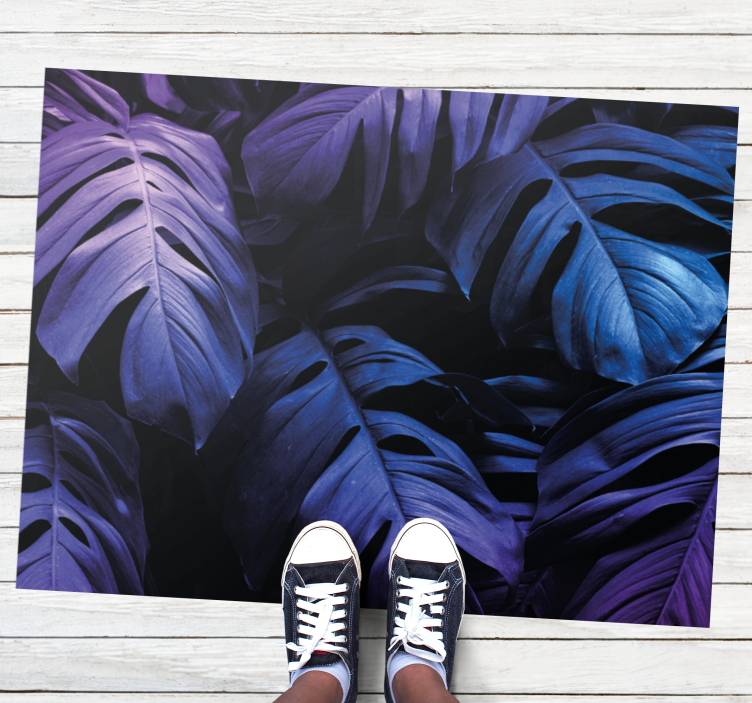 Tropical Leaf Design floral rug - TenStickers