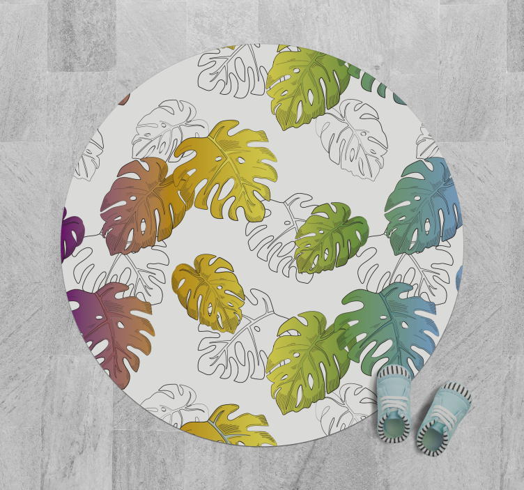 Tropical monstera delight floral vinyl rug - TenStickers