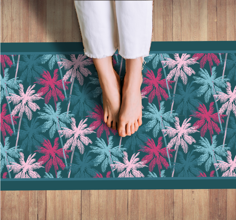 Tropical Palm Motif nature vinyl rug - TenStickers
