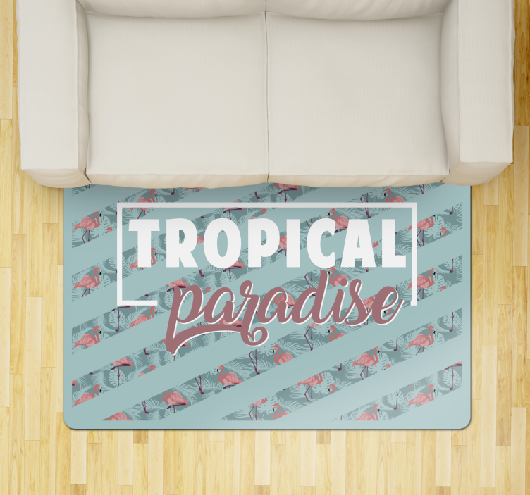 Tropical Paradise Text animal vinyl rug - TenStickers