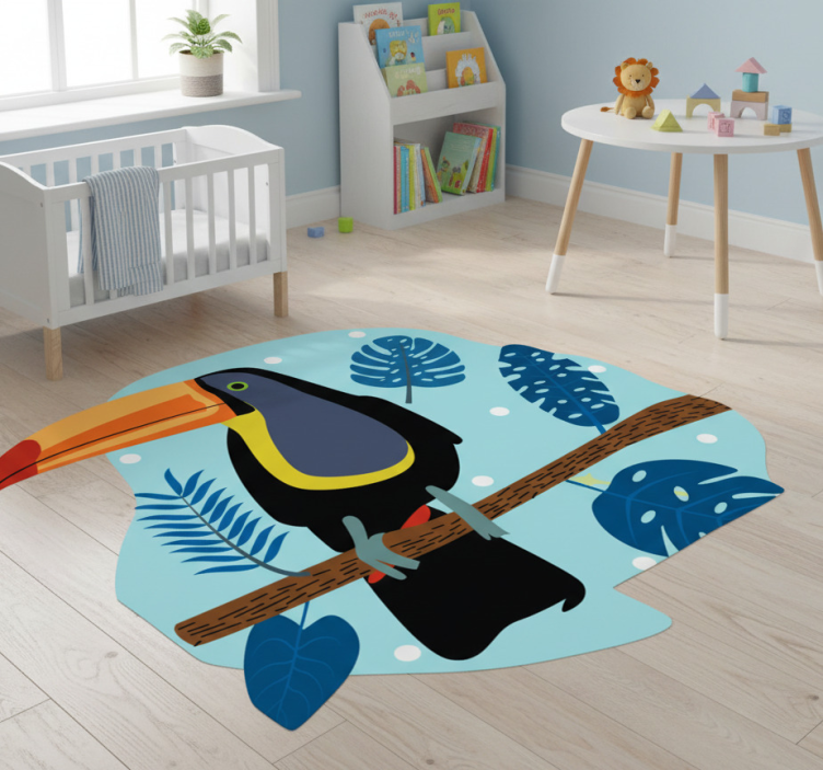 Tropical toucan perched animal vinyl rug - TenStickers