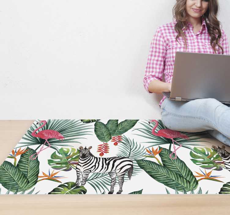 Tropical Wildlife animal vinyl rug - TenStickers