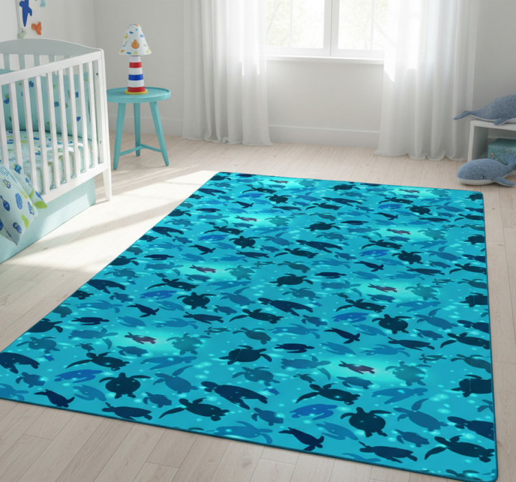 Turtles swimming animal vinyl rug - TenStickers
