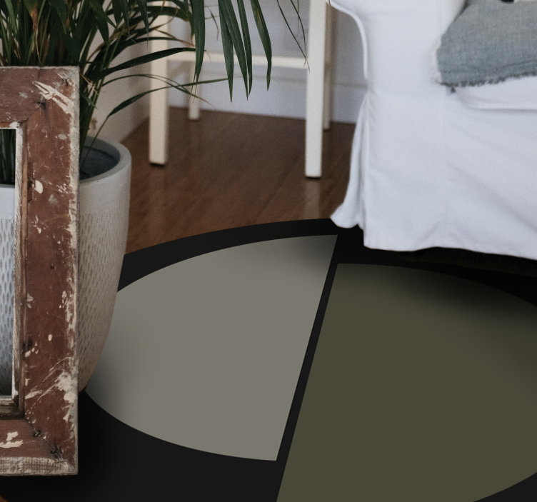 Two-Tone Oval minimal vinyl rug - TenStickers