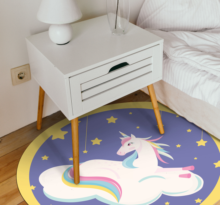 Unicorn Dream Circle nursery vinyl rug - TenStickers