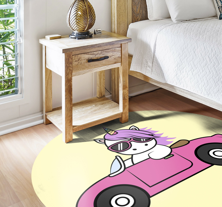 Unicorn Drive Decor kids vinyl rug - TenStickers