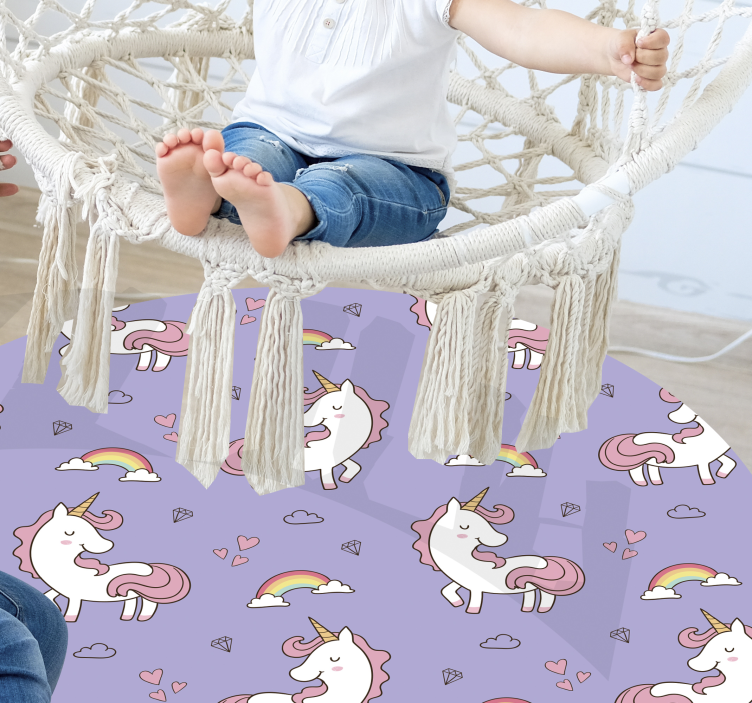 Unicorn Fantasy Pattern kids vinyl rug - TenStickers