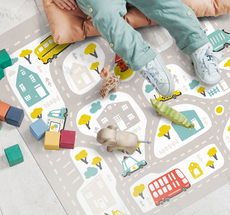 Urban Play Circuit kids vinyl rug - TenStickers