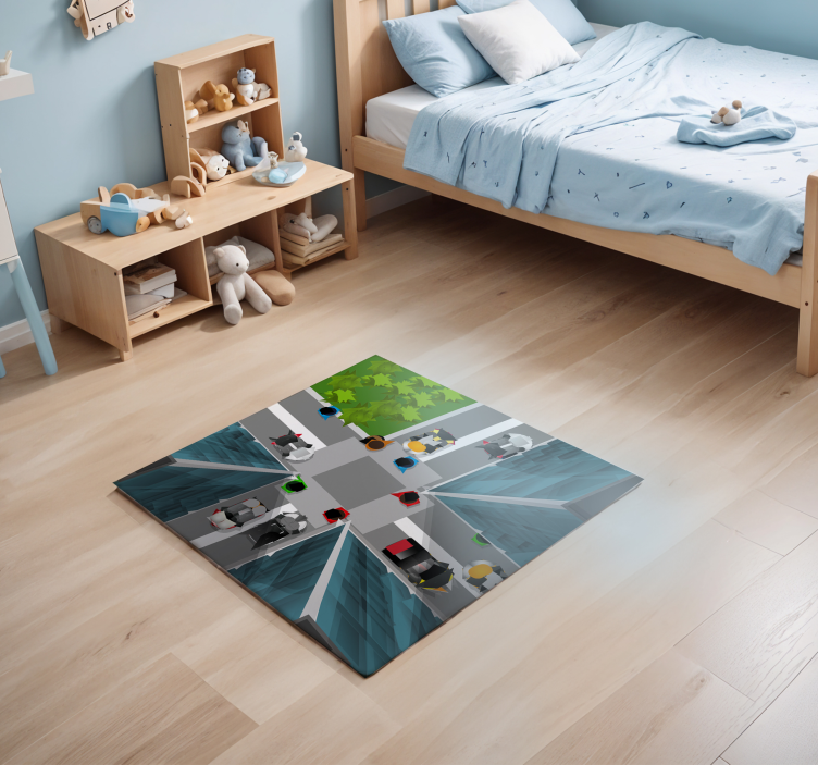 Urban Play Intersection road vinyl rug - TenStickers