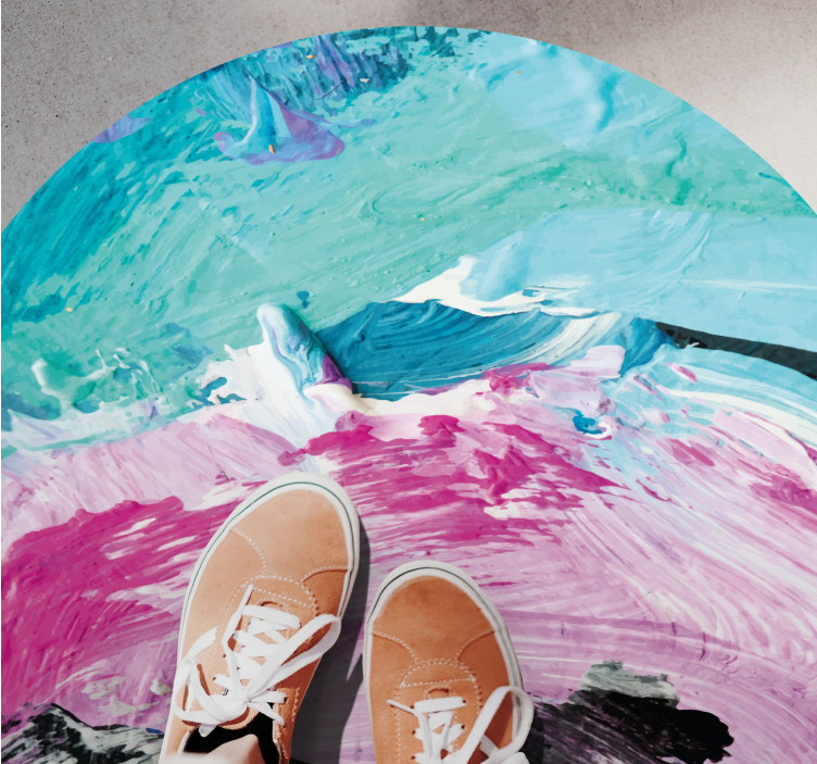 Vibrant abstract twirl textured vinyl rug - TenStickers