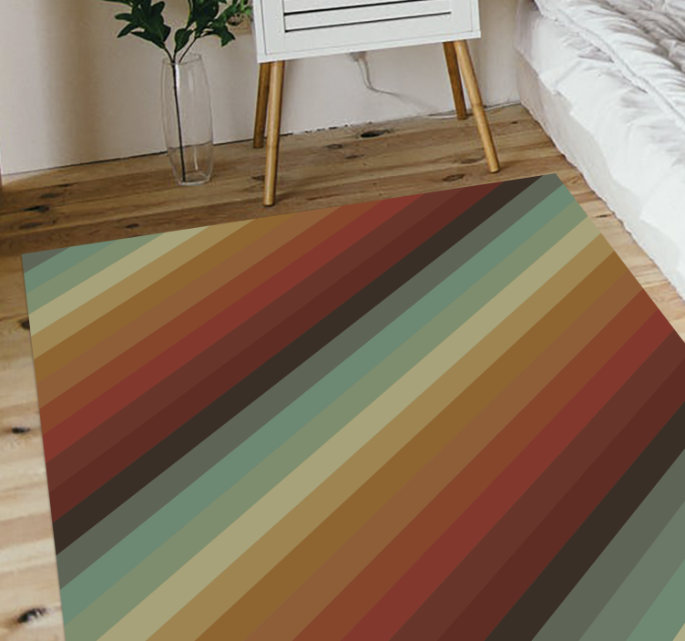 Vibrant diagonal stripes bedroom vinyl rug - TenStickers