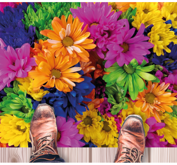 Vibrant Flower Arrangement floral vinyl rug - TenStickers