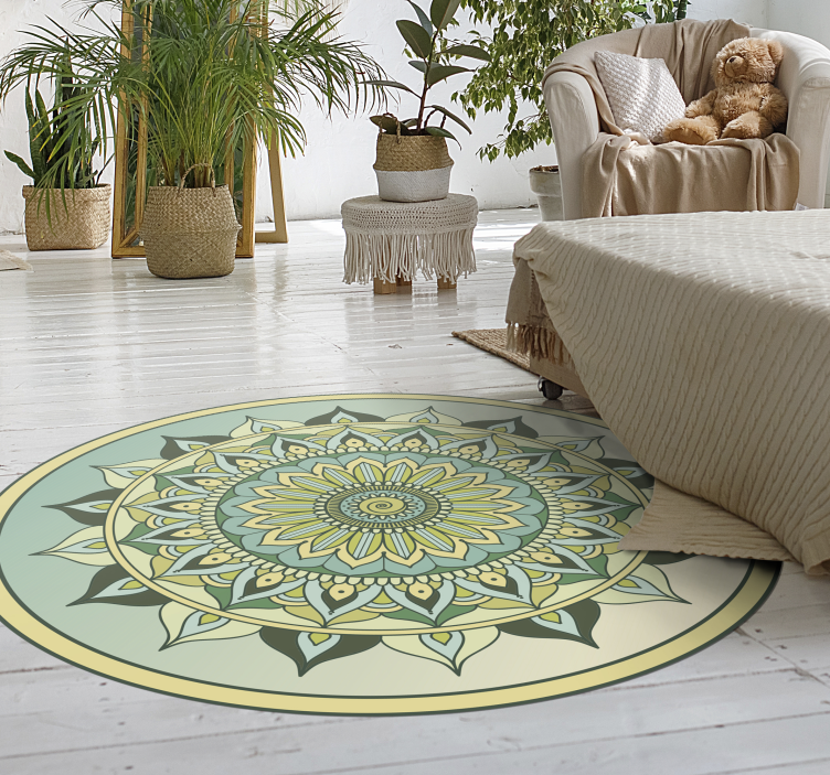 Vibrant Mandala Pattern mandala vinyl rug - TenStickers