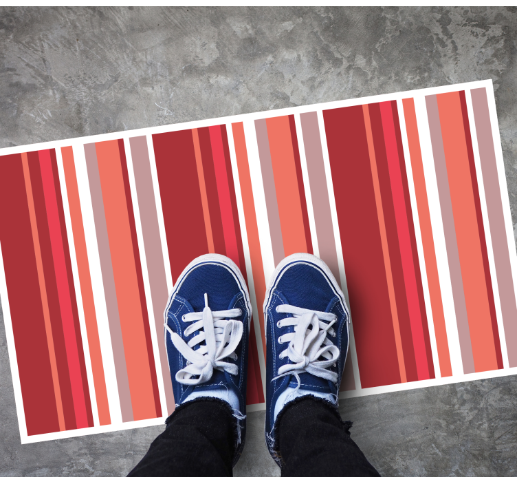 Vibrant colorful striped pattern vinyl rug - TenStickers