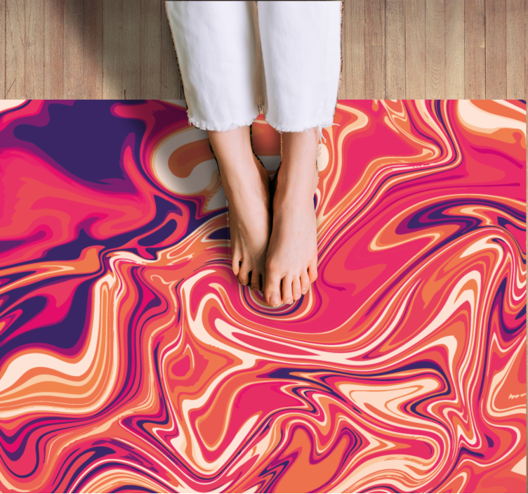 Vibrant Twirl Motif modern vinyl rug - TenStickers