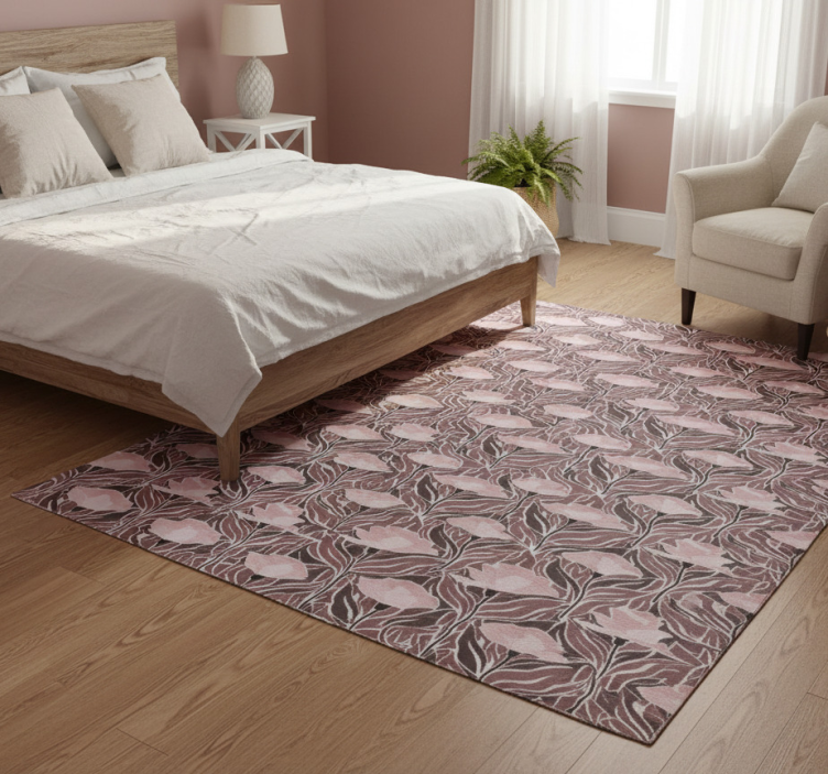 Vintage abstract pattern bedroom vinyl rug - TenStickers
