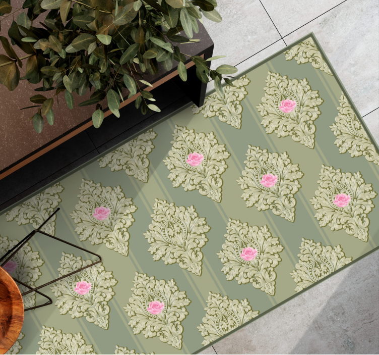 Vintage Flower Pattern Decor Floral Rug - TenStickers