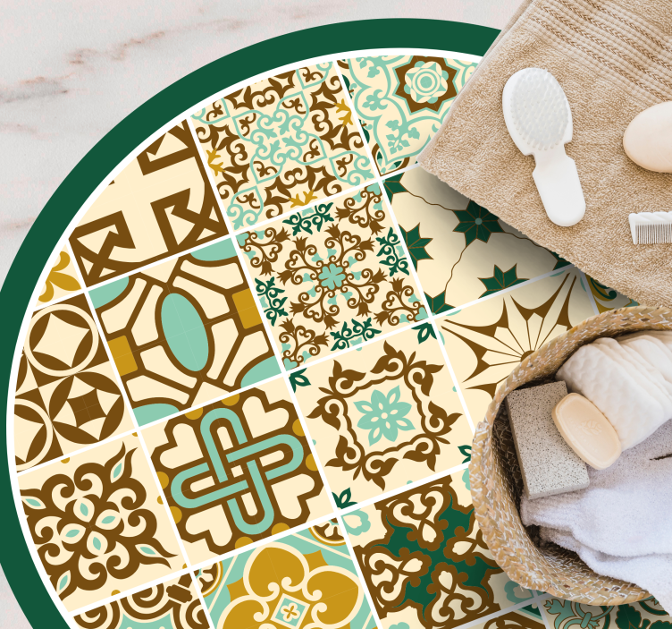 Vintage Patterns tile vinyl rug - TenStickers