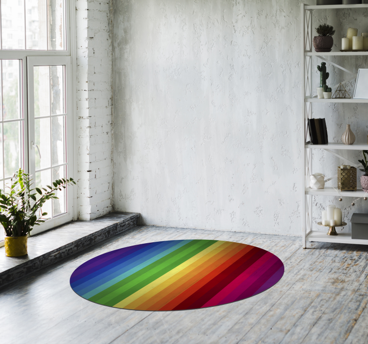Vinyl rainbow carpet round stripes - TenStickers
