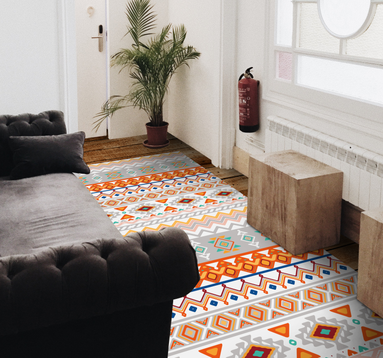 Vinyl rug bohemian style ethnic rug - TenStickers
