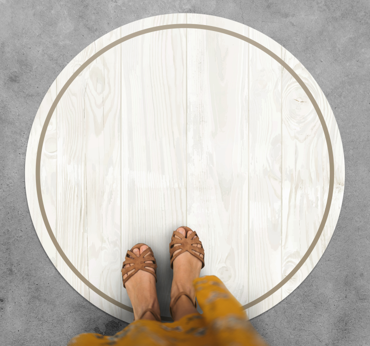 Vinyl white wood vintage rug - TenStickers
