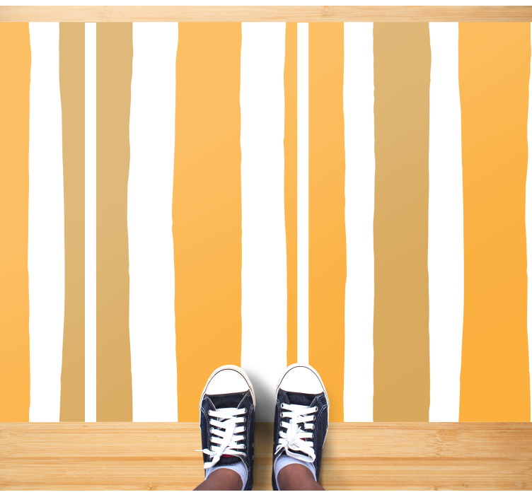Warm orange lines striped vinyl rug - TenStickers