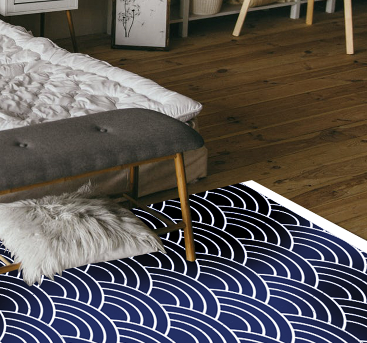 Wavy Lines Pattern geometric vinyl rug - TenStickers
