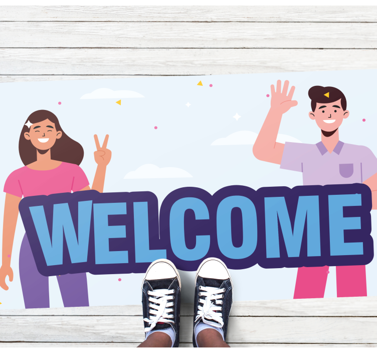Welcome greetings entrance hall vinyl rug - TenStickers