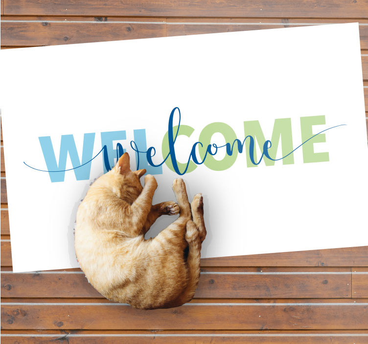 Inviting Entry Text entrance hall vinyl rug - TenStickers