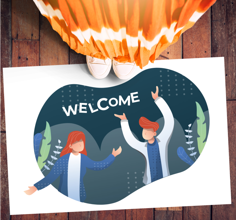 Welcoming Entry Text custom rug - TenStickers