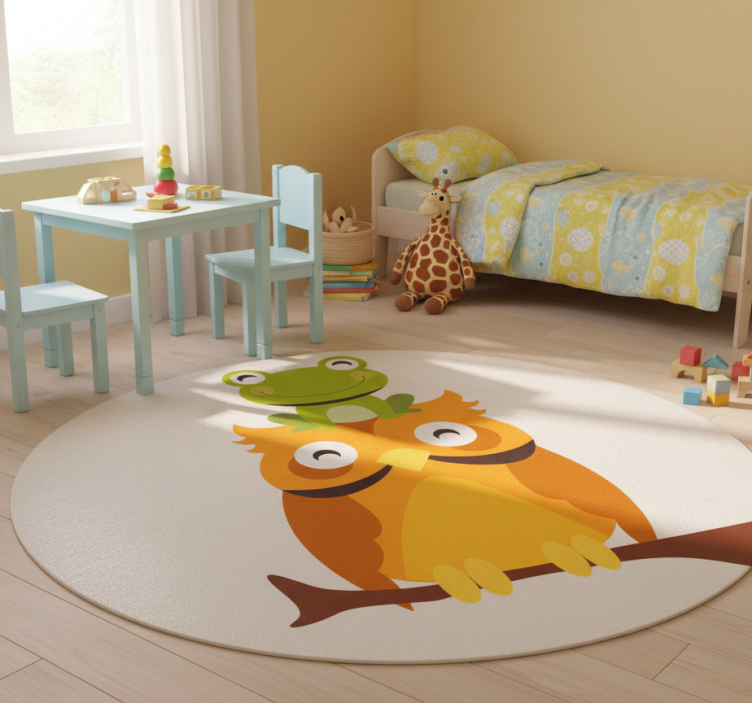 Whimsical animal characters animal vinyl rug - TenStickers