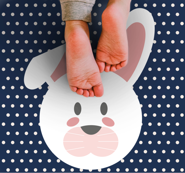 Whimsical Bunny Motif kids rug - TenStickers