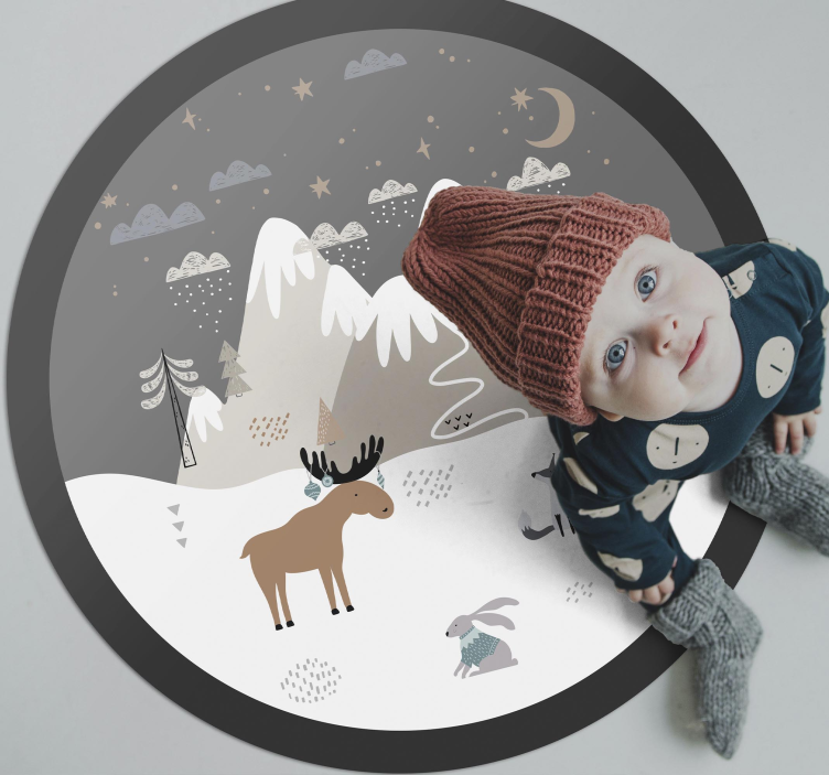Whimsical Wilderness Scene nursery vinyl rug - TenStickers