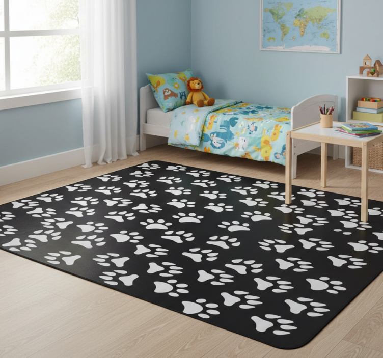 White animal prints animal vinyl rug - TenStickers