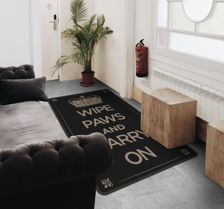 Wipe paws and carry on custom rug - TenStickers