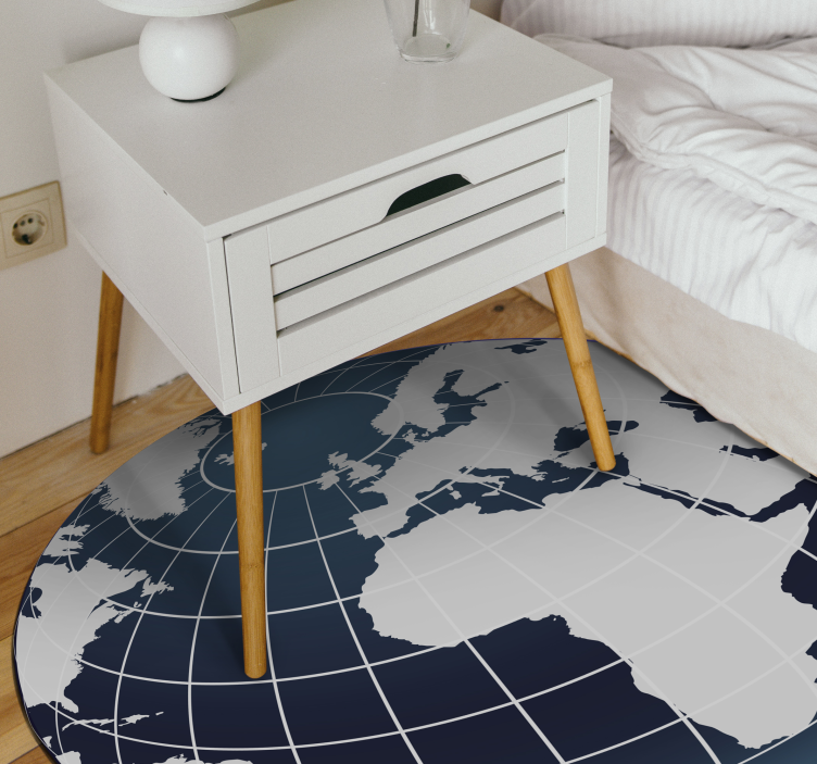 With meridians world map vinyl rug - TenStickers