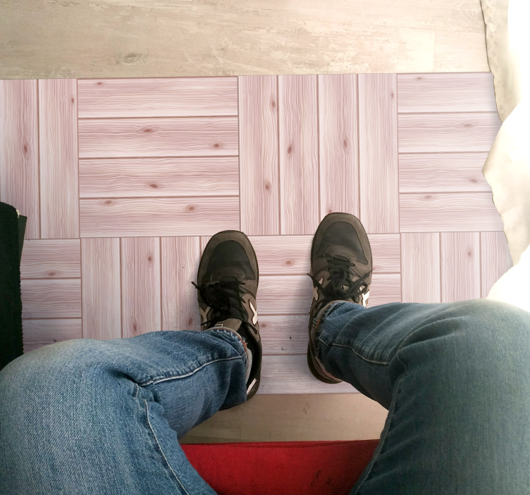Wooden Planks Simulation wood effect vinyl rug - TenStickers