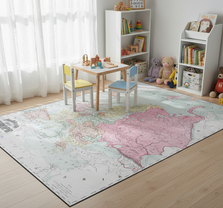 World map vinyl rug europe map 1900 - TenStickers