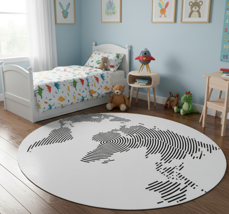 World map vinyl rug modern world map - TenStickers