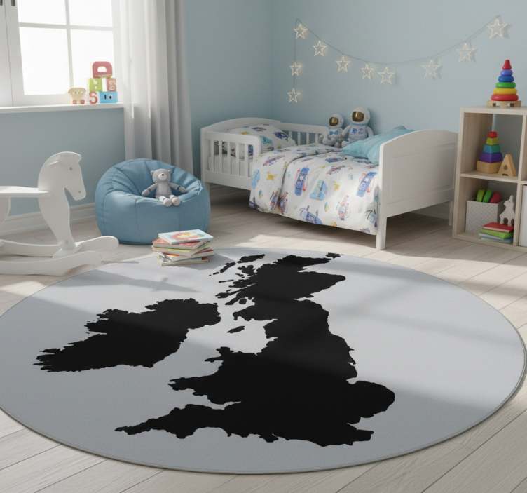 World map vinyl rug monochrome england map - TenStickers
